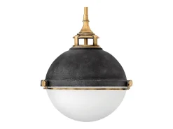 Lampadario Contemporaneo Fletcher Acciaio Zinco Antico Ottone 2 Luci E27