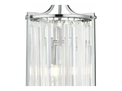 Lampadario Contemporaneo Victoria Acciaio Cromo Vetro 2 Luci E14