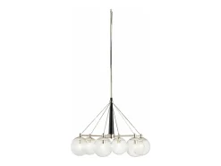 Lampadario Contemporaneo Marilyn Acciaio Nichel Lucido Vetro 6 Luci E27