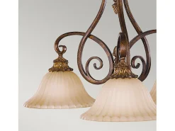Lampadario Contemporaneo Sonoma Valley Acciaio Marrone Antico Vetro 3 Luci E27