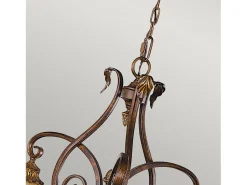 Lampadario Contemporaneo Sonoma Valley Acciaio Marrone Antico Vetro 3 Luci E27