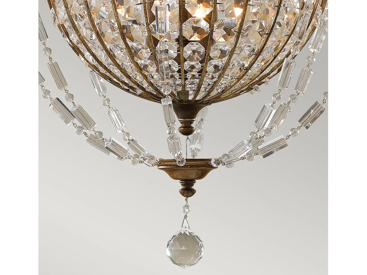 Lampadario Contemporaneo Bellini Acciaio Bronzo Ossidato Cristallo 3 Luci E14