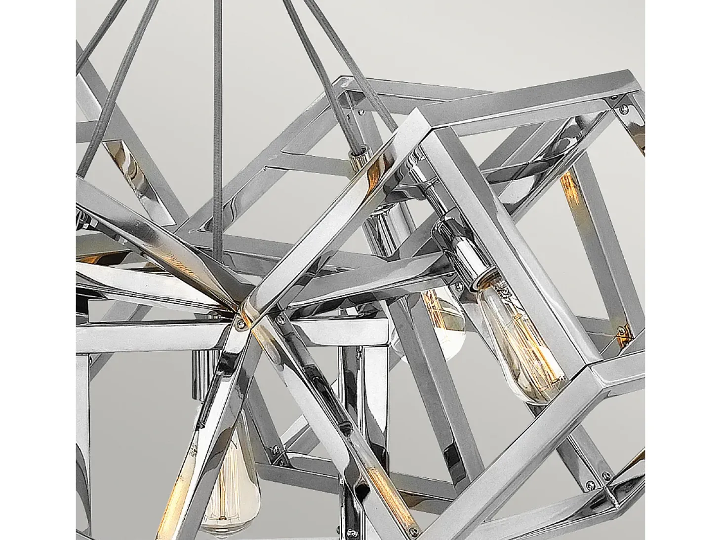 Lampadario Contemporaneo Ensemble Acciaio Nichel Lucido 5 Luci E27