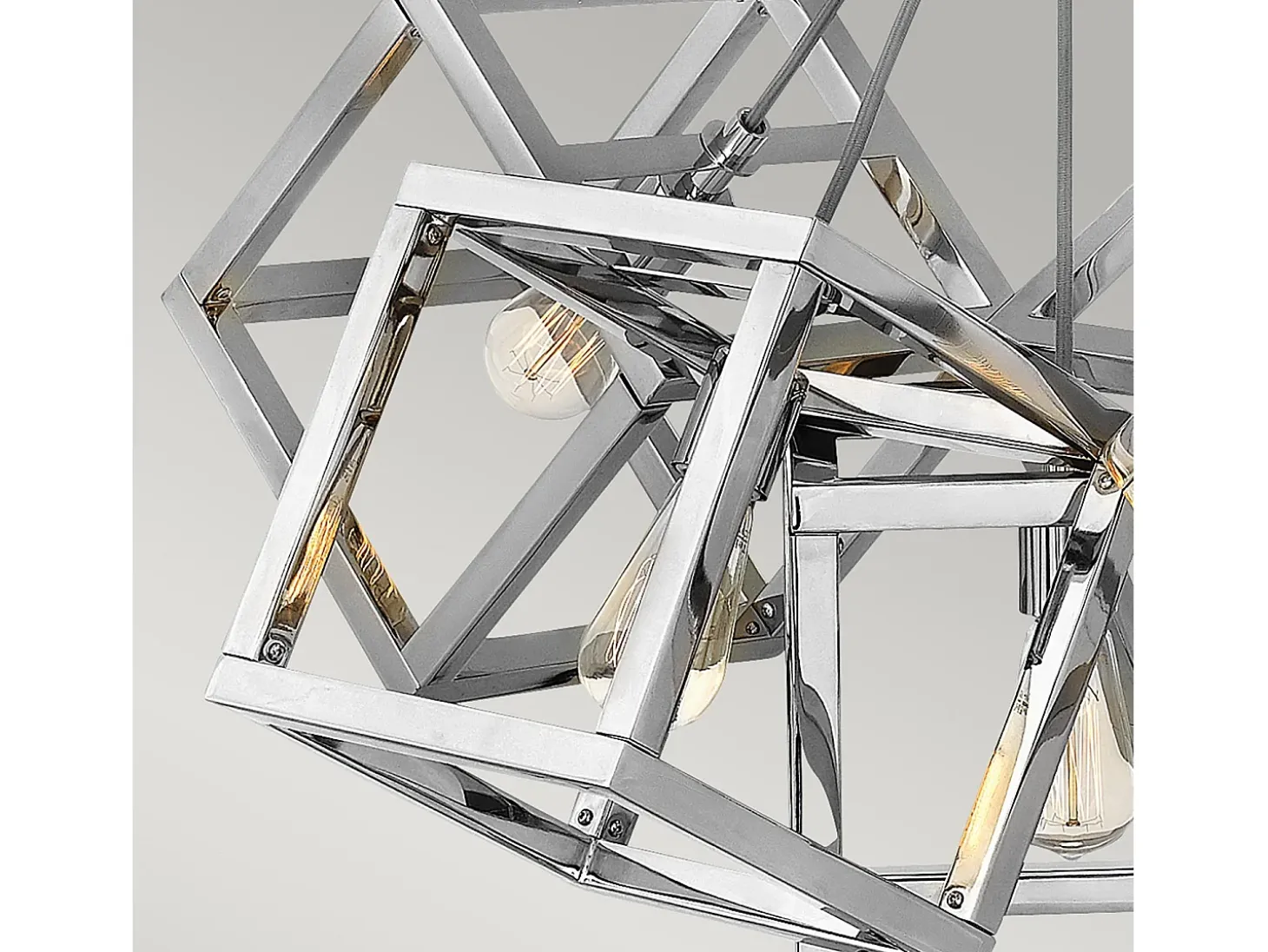 Lampadario Contemporaneo Ensemble Acciaio Nichel Lucido 5 Luci E27