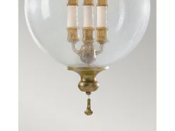 Lampadario Contemporaneo Argento Acciaio Foglia Argento Vetro 3 Luci E14