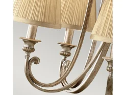 Lampadario Contemporaneo Abbey Acciaio Sabbia Argentata 5 Luci E14