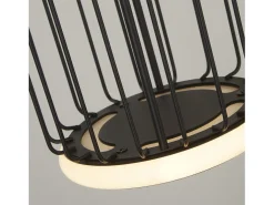 Lampadario Contemporaneo Circolo Alluminio Bianco Silicone Nero Led 35W 3000K