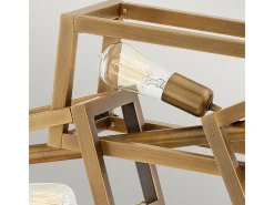 Lampadario Contemporaneo Ensemble Acciaio Bronzo Spazzolato 6 Luci E27