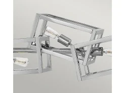 Lampadario Contemporaneo Ensemble Acciaio Nichel Lucido 6 Luci E27