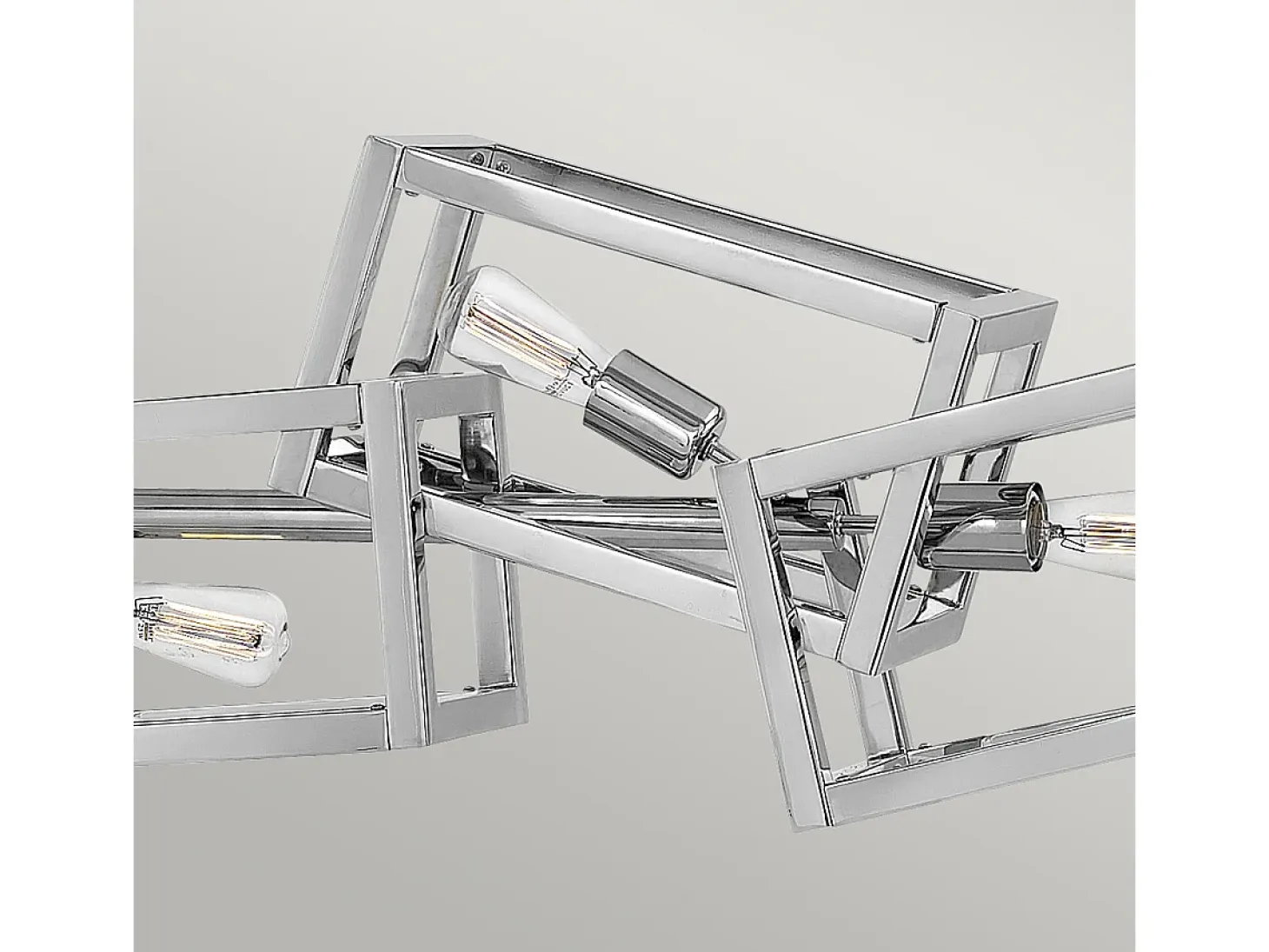 Lampadario Contemporaneo Ensemble Acciaio Nichel Lucido 6 Luci E27