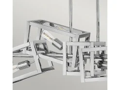 Lampadario Contemporaneo Ensemble Acciaio Nichel Lucido 6 Luci E27