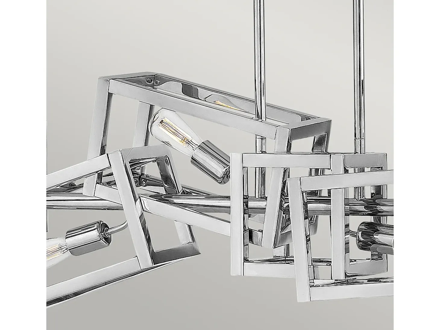 Lampadario Contemporaneo Ensemble Acciaio Nichel Lucido 6 Luci E27