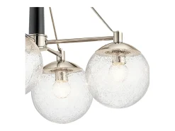Lampadario Contemporaneo Marilyn Acciaio Nichel Lucido Vetro 4 Luci E27