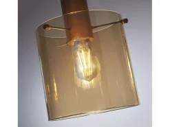 Lampadario Contemporaneo Svezia Acciaio Marrone Vetro 4 Luci E27