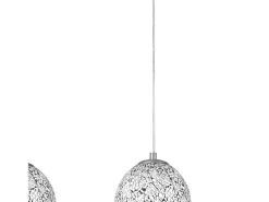 Lampadario Contemporaneo Crepitio Acciaio Argento Vetro 3 Luci E27
