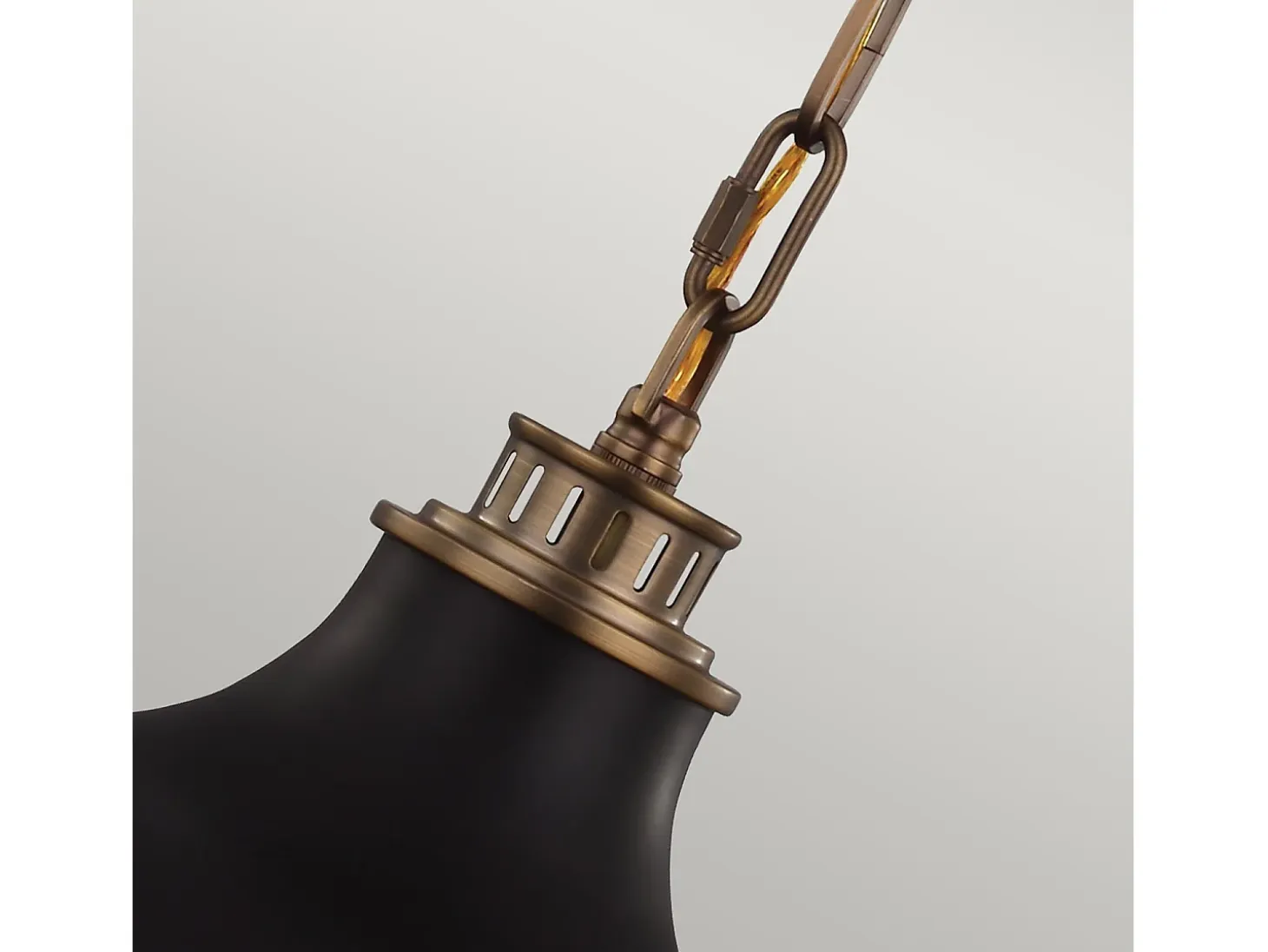 Lampadario Contemporaneo Cadence Acciaio Ottone Antico Vetro Nero 2 Luci E27