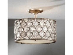 Lampadario Contemporaneo Lucia Acciaio Argento Brunito Cristallo 3 Luci E27