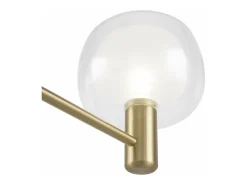 Lampadario Contemporaneo Vision Alluminio Oro 6 Luci Diffusori In Vetro Trasp