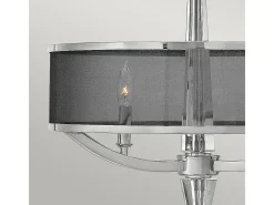 Lampadario Contemporaneo Ascher Acciaio Nichel Lucido Cristallo 3 Luci E14