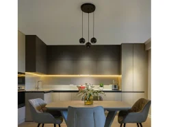 Lampadario Contemporaneo Eindhoven Acciaio Nero 3 Luci Gu10