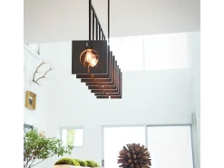 Lampadario Contemporaneo Ludlow Acciaio Grafite Spazzolata 8 Luci E27