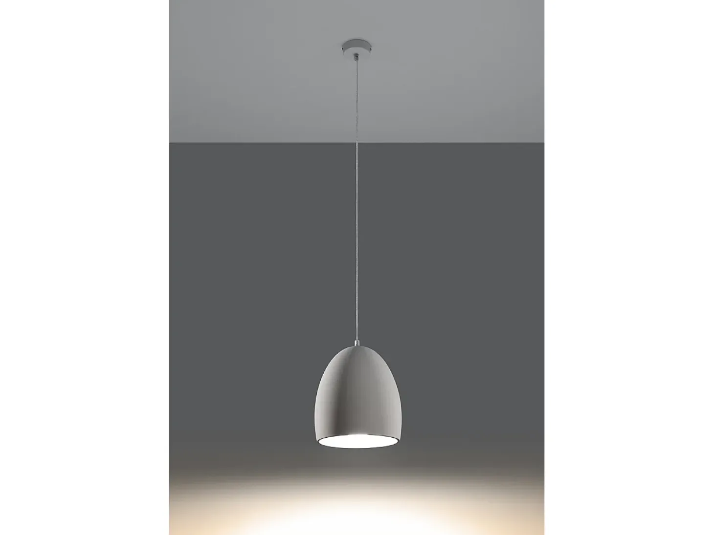 Lampadario Cupola Ceramica Bianca E27 Lámpara colgante de cerámica tipo domo Blanco E27