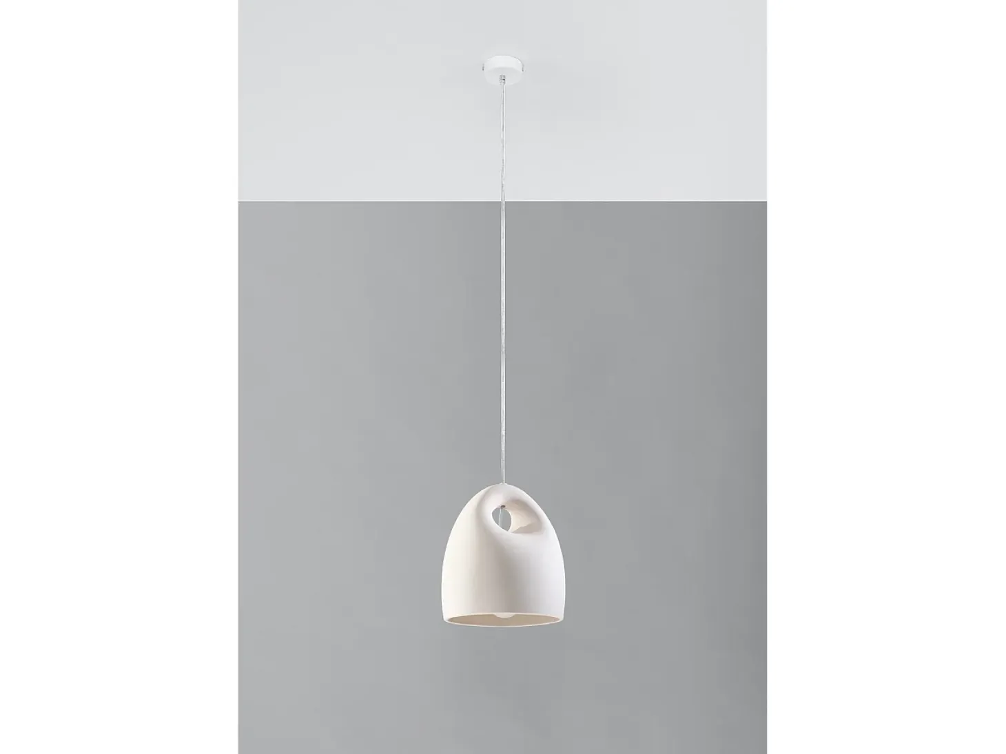 Lampadario Cupola Ceramica Bianca E27 Lámpara colgante de cerámica tipo domo Blanco E27