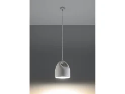 Lampadario Cupola Ceramica Bianca E27 Lámpara colgante de cerámica tipo domo Blanco E27