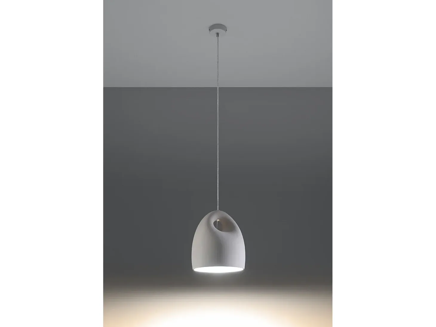 Lampadario Cupola Ceramica Bianca E27 Lámpara colgante de cerámica tipo domo Blanco E27