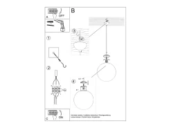 Lampadario Globe Bianco, Oro E27 Lámpara colgante Globe Blanco, Dorado E27