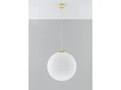 Lampadario Globe Bianco, Oro E27 Lámpara colgante Globe Blanco, Dorado E27