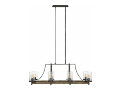 Lampadario Industrial Angelo Acciaio Anticato Metallo Vetro Grigio 8 Luci E27