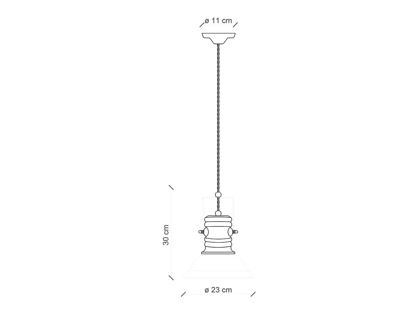 Lampadario Industrial Ferro E Ceramica Vintage Bianco 1 Luce E27 23Cm