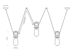 Lampadario Industrial Minimal Urban Ferro E Ceramica Vintage Bianco 3 Luci E27