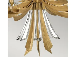 Lampadario Industrial Nordico Vida Acciaio Oro Brunito 6 Luci E14