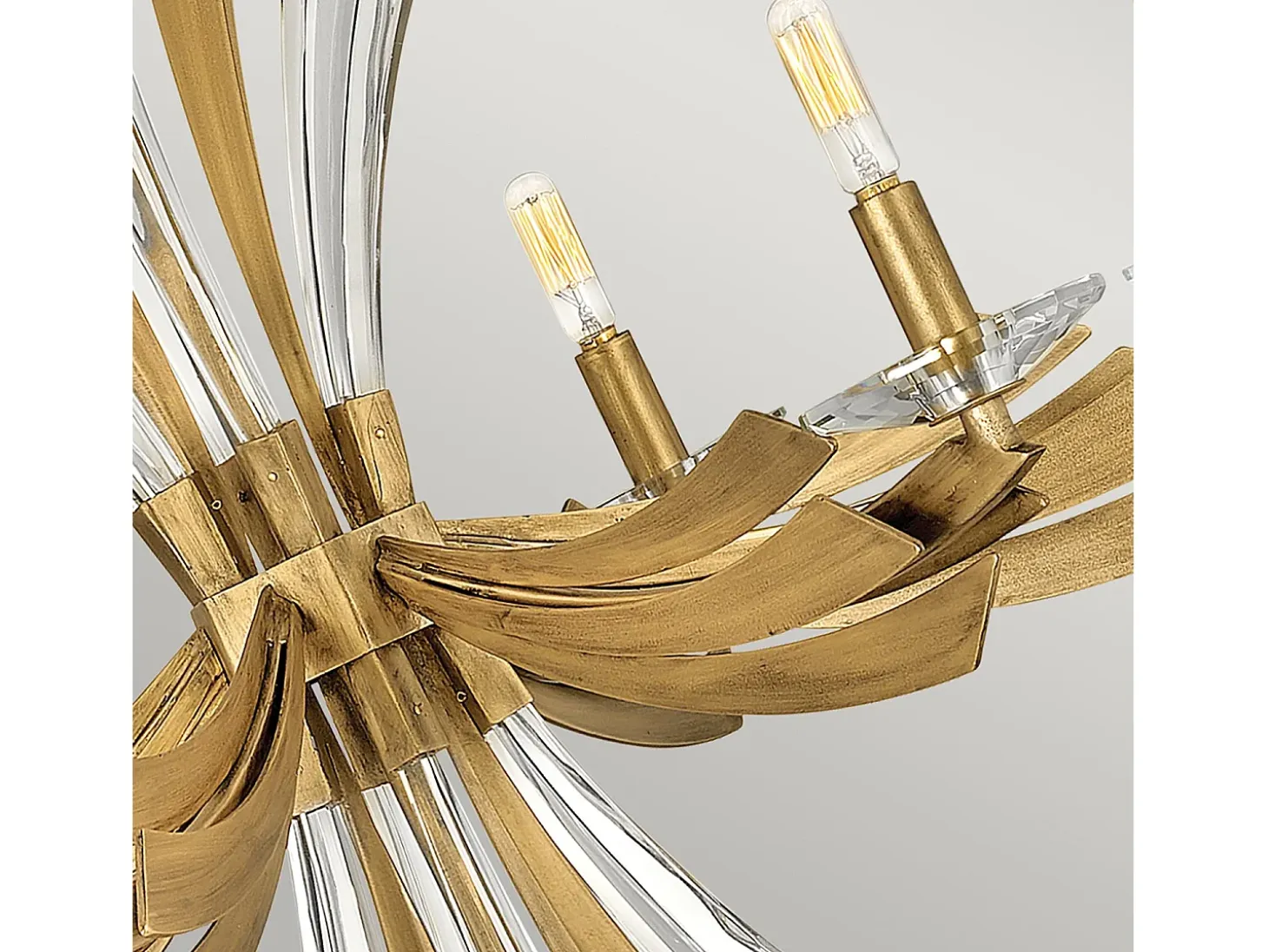 Lampadario Industrial Nordico Vida Acciaio Oro Brunito 6 Luci E14