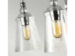 Lampadario Industrial Nordico Loras Acciaio Vetro 6 Luci E27