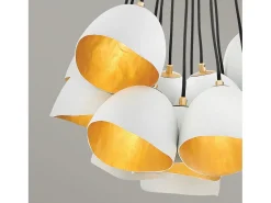Lampadario Industrial Nordico Nula Acciaio 15 Luci E14
