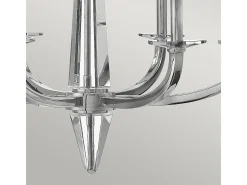 Lampadario Industrial Nordico Ascher Acciaio Nichel Lucido Cristallo 6 Luci E14