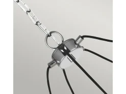 Lampadario Industrial Nordico Loras Acciaio Vetro 5 Luci E27