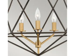 Lampadario Industrial Nordico Astrid Metallo Bronzo Opaco 3 Luci E14