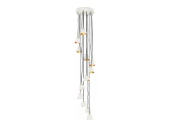 Lampadario Industrial Nordico Nula Acciaio 12 Luci E14