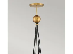 Lampadario Industrial Nordico Skye Acciaio Ottone Antico 6 Luci E27