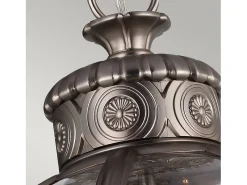 Lampadario Industrial Nordico Adams Acciaio Nichel Antico Vetro 3 Luci E14