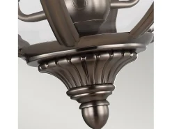 Lampadario Industrial Nordico Adams Acciaio Nichel Antico Vetro 3 Luci E14
