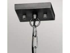 Lampadario Industrial Nordico Louvre Acciaio Ccanna Di Fucile Vetro 6 Luci E27