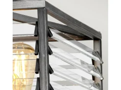 Lampadario Industrial Nordico Louvre Acciaio Ccanna Di Fucile Vetro 6 Luci E27