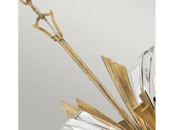 Lampadario Industrial Nordico Vida Acciaio Oro Brunito Grande 13 Luci E14