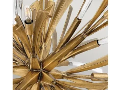 Lampadario Industrial Nordico Vida Acciaio Oro Brunito Grande 13 Luci E14