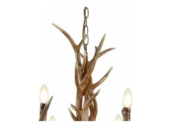 Lampadario Industrial-Nordico Stag Policarbonato Marrone 6 Luci E14